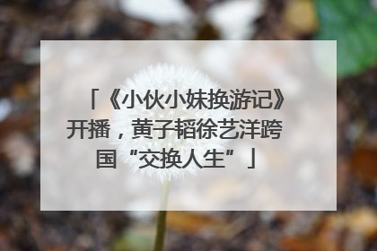 《小伙小妹换游记》开播，黄子韬徐艺洋跨国“交换人生”