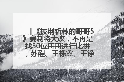 《披荆斩棘的哥哥5》赛制将大改，不再是找30位哥哥进行比拼，苏醒、王栎鑫、王铮亮、张远等多名男团选手被曝将参加