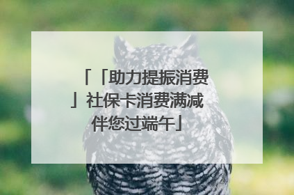 「助力提振消费」社保卡消费满减伴您过端午