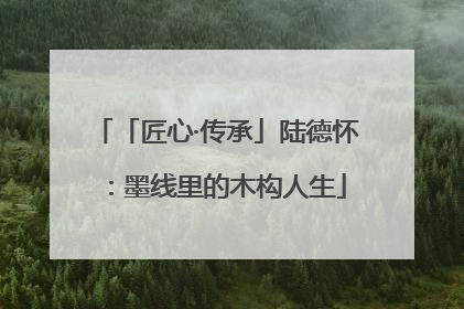 「匠心·传承」陆德怀：墨线里的木构人生