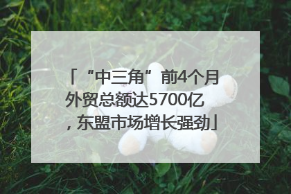 “中三角”前4个月外贸总额达5700亿，东盟市场增长强劲