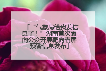 “气象局给我发信息了！”湖南首次面向公众开展靶向霸屏预警信息发布