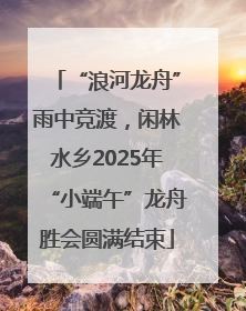 “浪河龙舟”雨中竞渡，闲林水乡2025年“小端午”龙舟胜会圆满结束