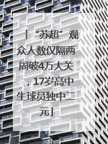 “苏超”观众人数仅隔两周破4万大关，17岁高中生球员独中二元