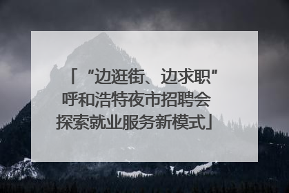 “边逛街、边求职” 呼和浩特夜市招聘会探索就业服务新模式