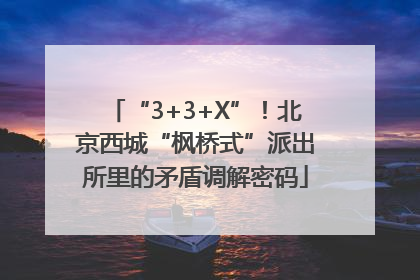 “3+3+X”！北京西城“枫桥式”派出所里的矛盾调解密码