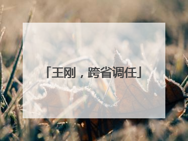 王刚，跨省调任