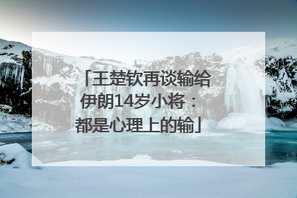 王楚钦再谈输给伊朗14岁小将：都是心理上的输