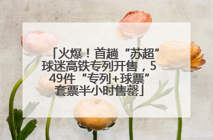 火爆！首趟“苏超”球迷高铁专列开售，549件“专列+球票”套票半小时售罄