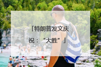 特朗普发文庆祝：“大胜”