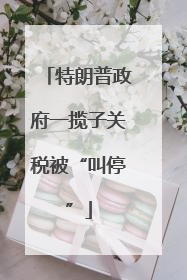 特朗普政府一揽子关税被“叫停”