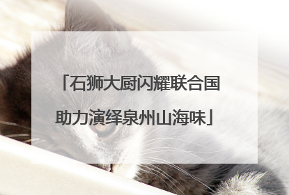 石狮大厨闪耀联合国 助力演绎泉州山海味
