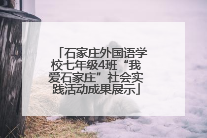 石家庄外国语学校七年级4班“我爱石家庄”社会实践活动成果展示