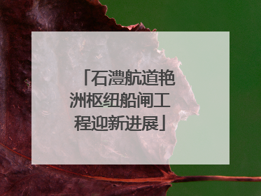 石澧航道艳洲枢纽船闸工程迎新进展