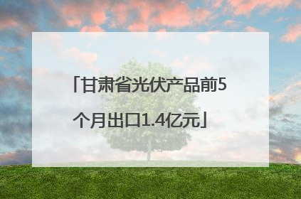 甘肃省光伏产品前5个月出口1.4亿元