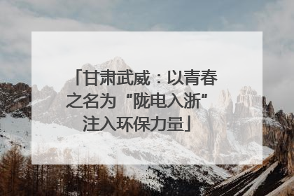 甘肃武威：以青春之名为“陇电入浙”注入环保力量
