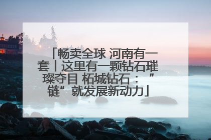 畅卖全球 河南有一套丨这里有一颗钻石璀璨夺目 柘城钻石：“链”就发展新动力
