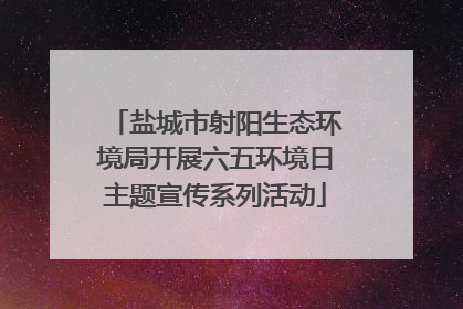 盐城市射阳生态环境局开展六五环境日主题宣传系列活动
