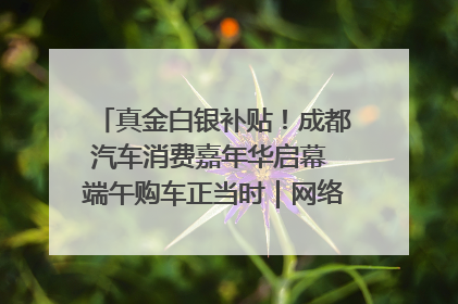 真金白银补贴！成都汽车消费嘉年华启幕 端午购车正当时｜网络中国节·端午