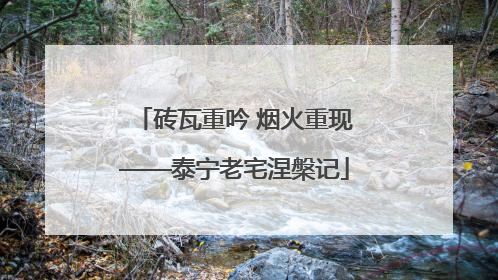 砖瓦重吟 烟火重现——泰宁老宅涅槃记
