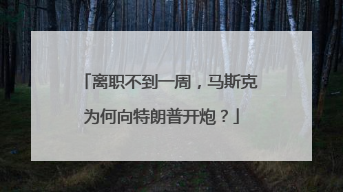 离职不到一周，马斯克为何向特朗普开炮？