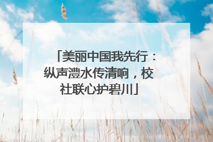 美丽中国我先行：纵声澧水传清响，校社联心护碧川