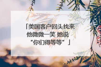 美国客户回头找来 他微微一笑 她说“你们得等等”