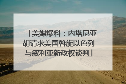 美媒爆料：内塔尼亚胡请求美国斡旋以色列与叙利亚新政权谈判