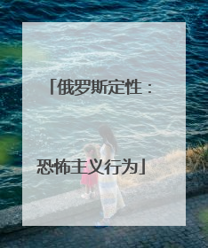 俄罗斯定性：恐怖主义行为