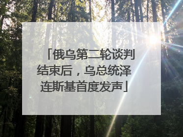 俄乌第二轮谈判结束后，乌总统泽连斯基首度发声