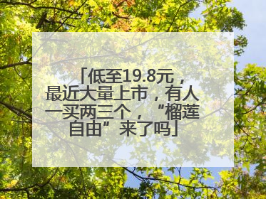 低至19.8元，最近大量上市，有人一买两三个，“榴莲自由”来了吗