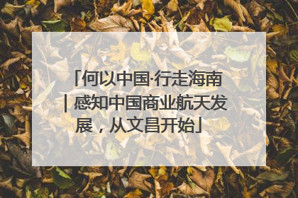 何以中国·行走海南｜感知中国商业航天发展，从文昌开始
