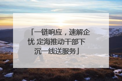 一链响应，速解企忧 定海推动干部下沉一线送服务