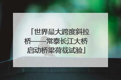 世界最大跨度斜拉桥——常泰长江大桥启动桥梁荷载试验