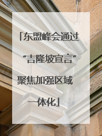 东盟峰会通过“吉隆坡宣言” 聚焦加强区域一体化