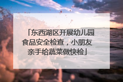 东西湖区开展幼儿园食品安全检查，小朋友亲手给蔬菜做快检
