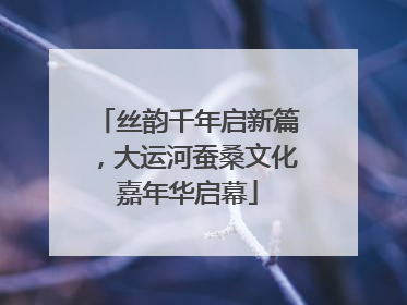 丝韵千年启新篇，大运河蚕桑文化嘉年华启幕