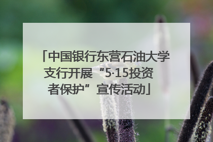 中国银行东营石油大学支行开展“5·15投资者保护”宣传活动