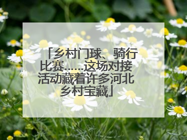 乡村门球、骑行比赛……这场对接活动藏着许多河北乡村宝藏