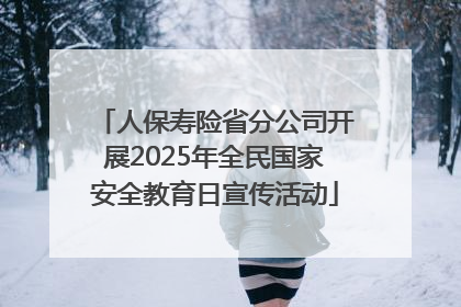 人保寿险省分公司开展2025年全民国家安全教育日宣传活动