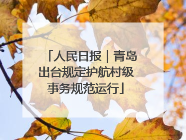 人民日报｜青岛出台规定护航村级事务规范运行