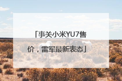 事关小米YU7售价，雷军最新表态