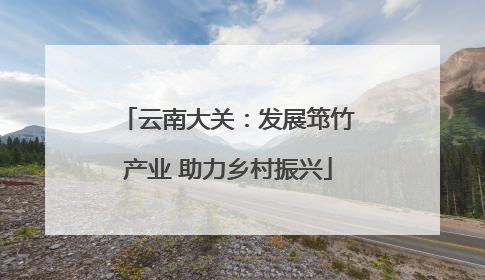 云南大关：发展筇竹产业 助力乡村振兴