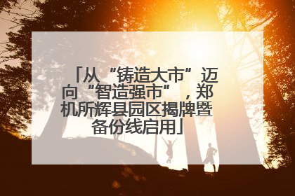 从“铸造大市”迈向“智造强市”，郑机所辉县园区揭牌暨备份线启用