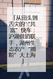 从田头到舌尖的“共富”快车：沪湖供销联手，湖州生态农产“圈粉”大上海