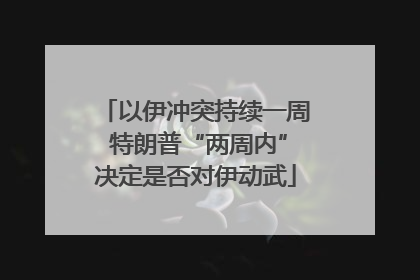 以伊冲突持续一周 特朗普“两周内”决定是否对伊动武