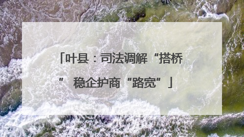 叶县：司法调解“搭桥” 稳企护商“路宽”