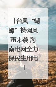 台风“蝴蝶”携强风雨来袭 海南电网全力保民生用电