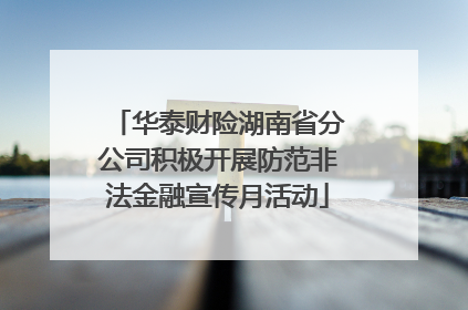 华泰财险湖南省分公司积极开展防范非法金融宣传月活动