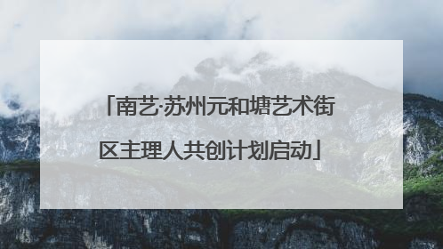 南艺·苏州元和塘艺术街区主理人共创计划启动